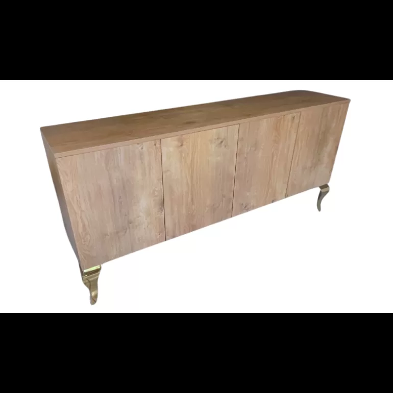 Bahut design 4 portes pieds dorés - Betty BOIS 180cm<Meubles Moss Flash Sale