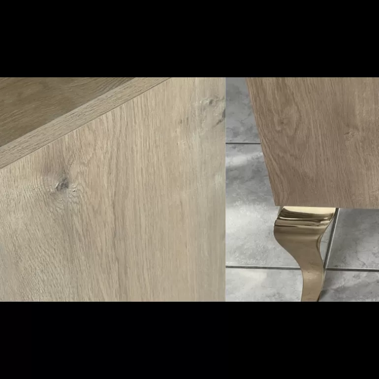 Bahut design 4 portes pieds dorés - Betty BOIS 180cm<Meubles Moss Flash Sale