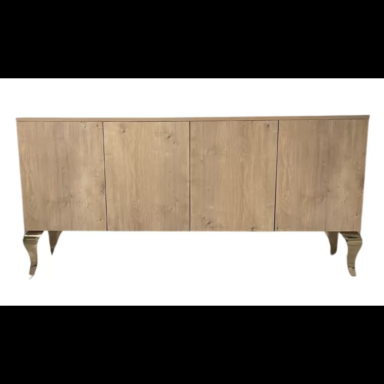 Bahut design 4 portes pieds dorés - Betty BOIS 180cm<Meubles Moss Flash Sale