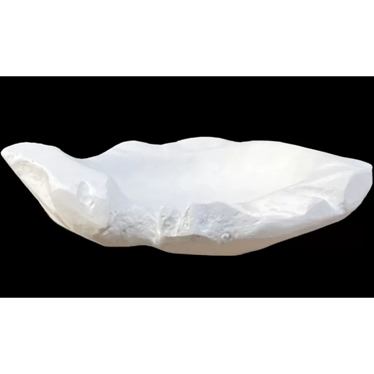 Bol décoratif / Vide poche en bois de teck massif Diamètre 50 cm blanc - Eros<Meubles Moss Online