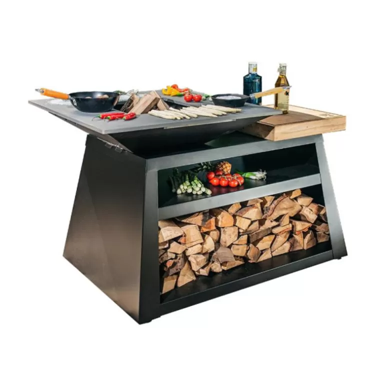 Brasero plancha feu de bois - Kamin Saturn 14<Meubles Moss Clearance
