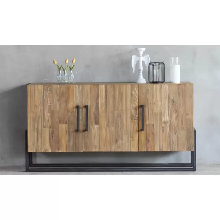 Buffet / Bahut 3 portes bois et métal style industriel - Canberra 166cm<Meubles Moss Cheap