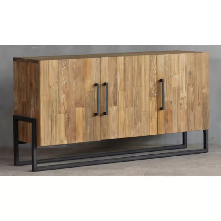 Buffet / Bahut 3 portes bois et métal style industriel - Canberra 166cm<Meubles Moss Cheap