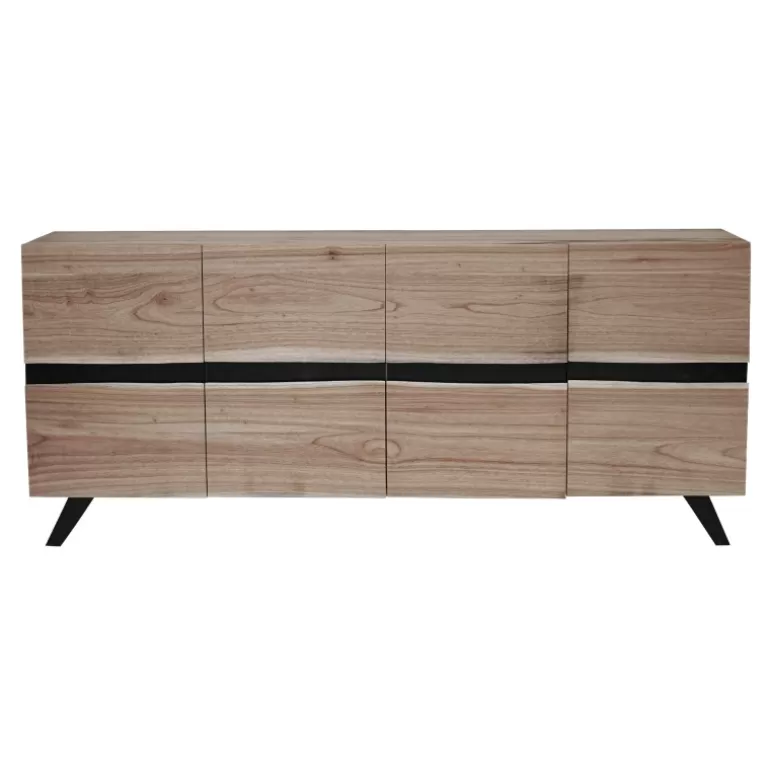 Buffet / Bahut 4 portes bois et pieds métal - Palerme 198cm<Meubles Moss Discount