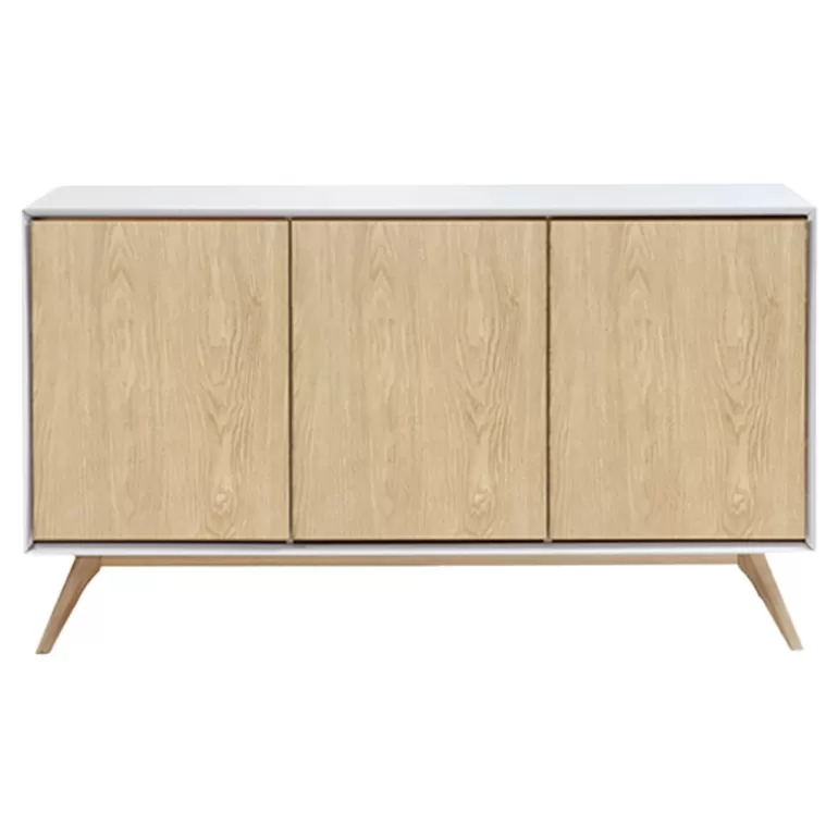 Buffet / Bahut 3 portes scandinave blanc mat - Panzos 154cm<Meubles Moss Best Sale