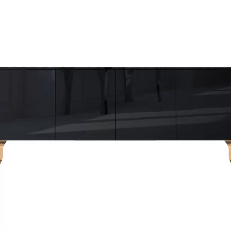 Buffet / Bahut design 4 portes laqué baroque pieds dorés - Betty Dorée 180cm<Meubles Moss Cheap