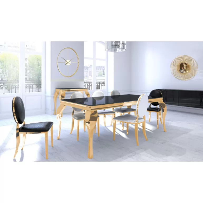 Buffet / Bahut design 4 portes laqué baroque pieds dorés - Betty Dorée 180cm<Meubles Moss Cheap