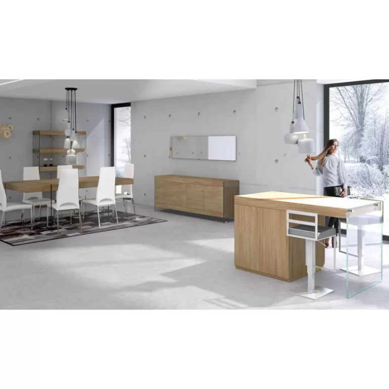 Buffet 4 portes design avec pied en verre - Crystalline<Meubles Moss Best Sale