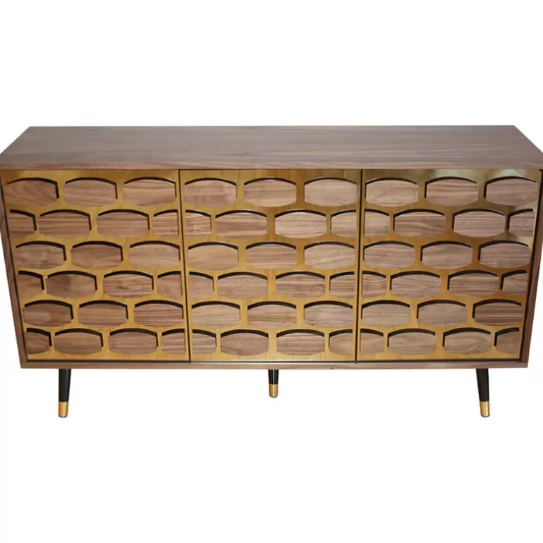 Buffet 3 portes style retro piétement métal - Diana<Meubles Moss Cheap