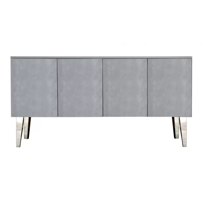 Buffet design 1 porte 4 tiroirs pieds en verre - Crystalline<Meubles Moss Hot