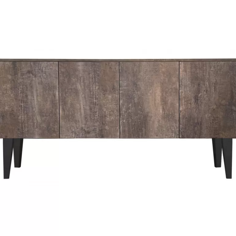 Buffet design 1 porte 4 tiroirs pieds en verre - Crystalline<Meubles Moss Discount