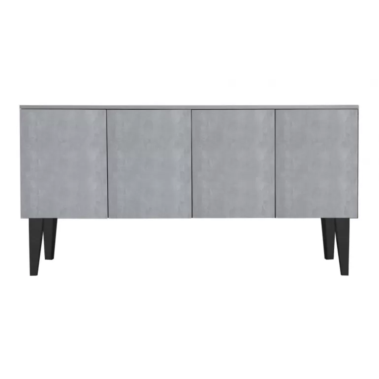 Buffet design 1 porte 4 tiroirs pieds en verre - Crystalline<Meubles Moss Hot