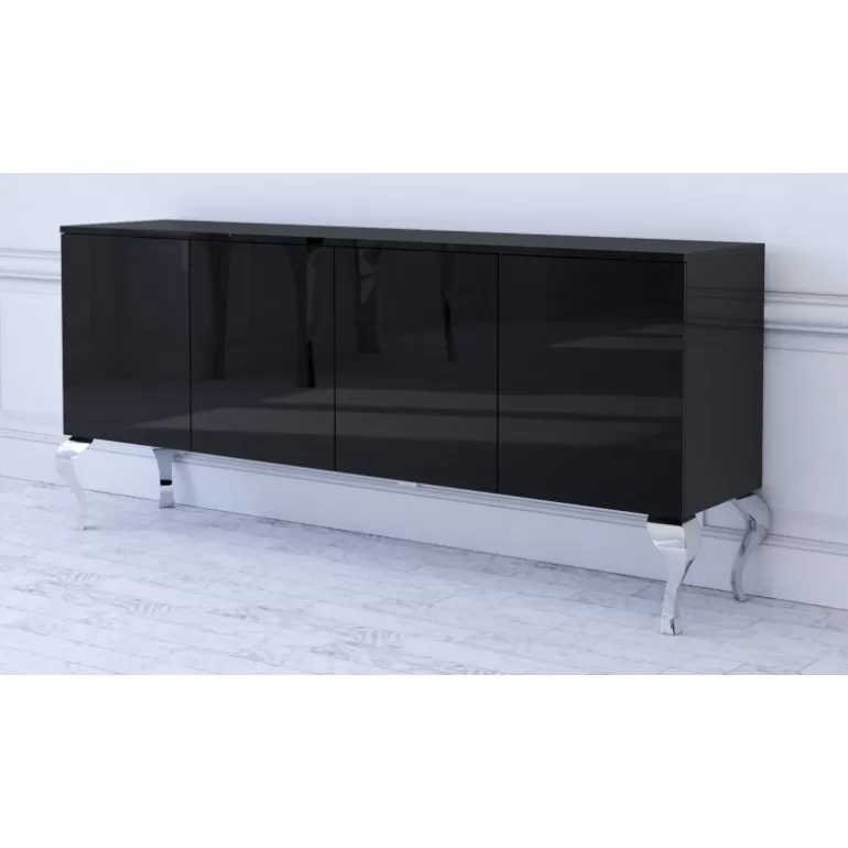 Buffet/bahut design 4 portes laqué blanc ou baroque - Betty<Meubles Moss Flash Sale