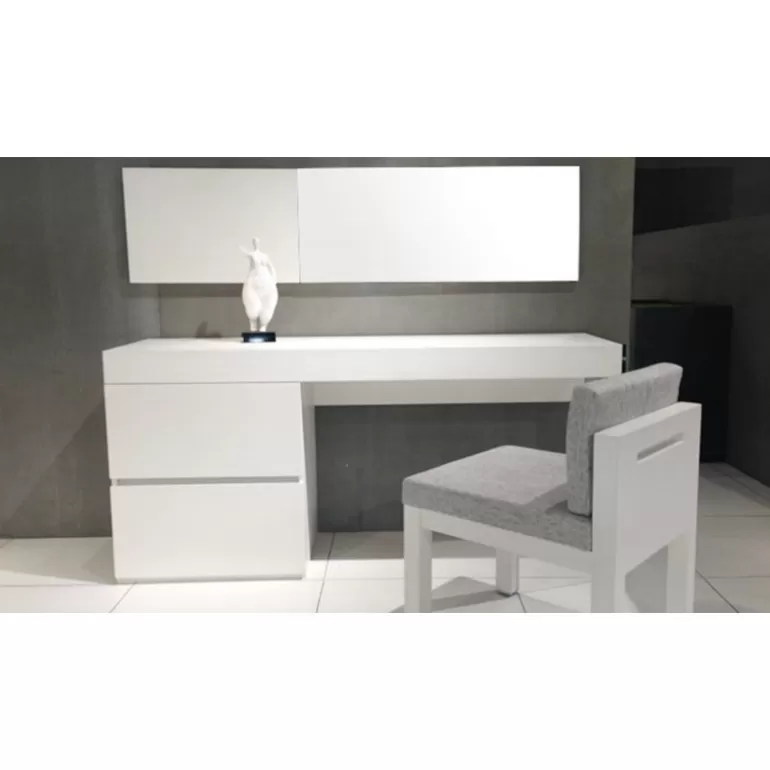 Bureau coiffeuse design et sa chaise - Crystalline 160cm<Meubles Moss Flash Sale