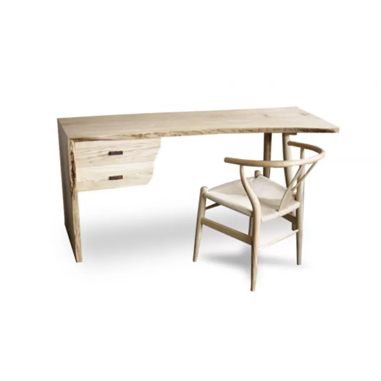 Bureau style scandinave en bois brut massif - Steppe 160cm<Meubles Moss Hot