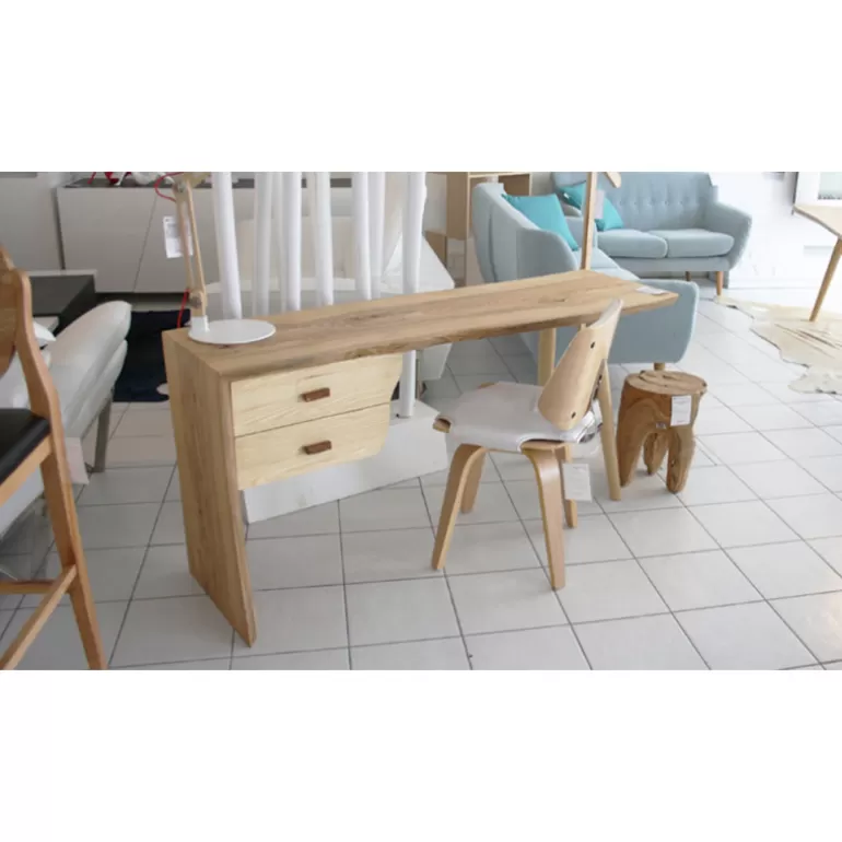 Bureau style scandinave en bois brut massif - Steppe 160cm<Meubles Moss Hot