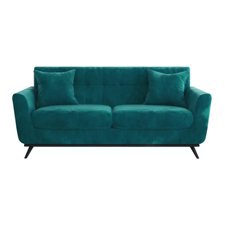 Canapé 3 places capitonné style scandinave en velours - Stockolm<Meubles Moss Fashion