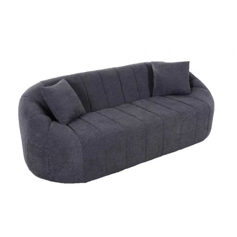 Canapé 3 places tissu boucle effet peau de mouton - Circe<Meubles Moss Sale
