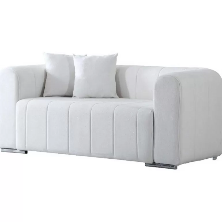 Canapé 2 places tissu boucle effet peau de mouton - Tripoli<Meubles Moss Clearance