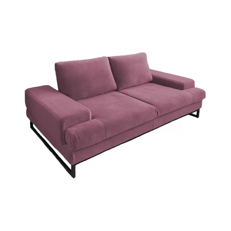 Canapé 3 places velours avec dossiers modulable - Lenny<Meubles Moss Fashion