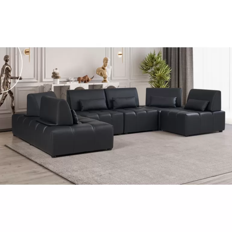 Canapé d'angle Modulaire en tissus bouclette blanc Valentin<Meubles Moss New