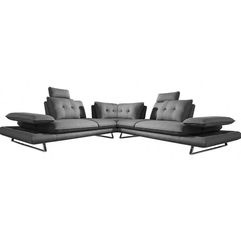 Canape d'angle relax XL en tissu avec dossier réglable - Kosveg<Meubles Moss Discount