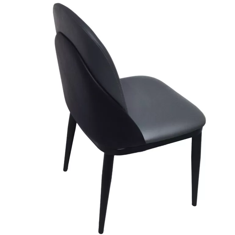 Chaise bicolore gris / noir simili - Charlie<Meubles Moss Clearance