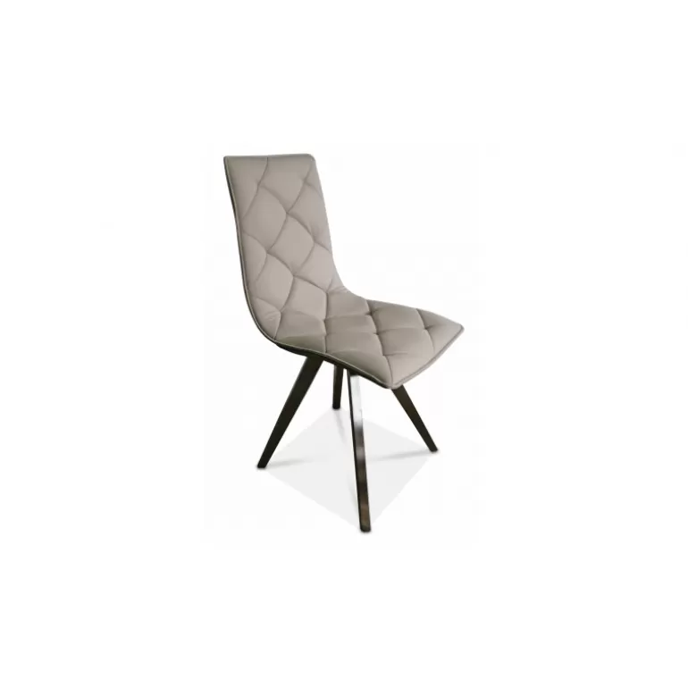 Chaise capitonnée en simili pieds métal brosse - Solvig<Meubles Moss Clearance