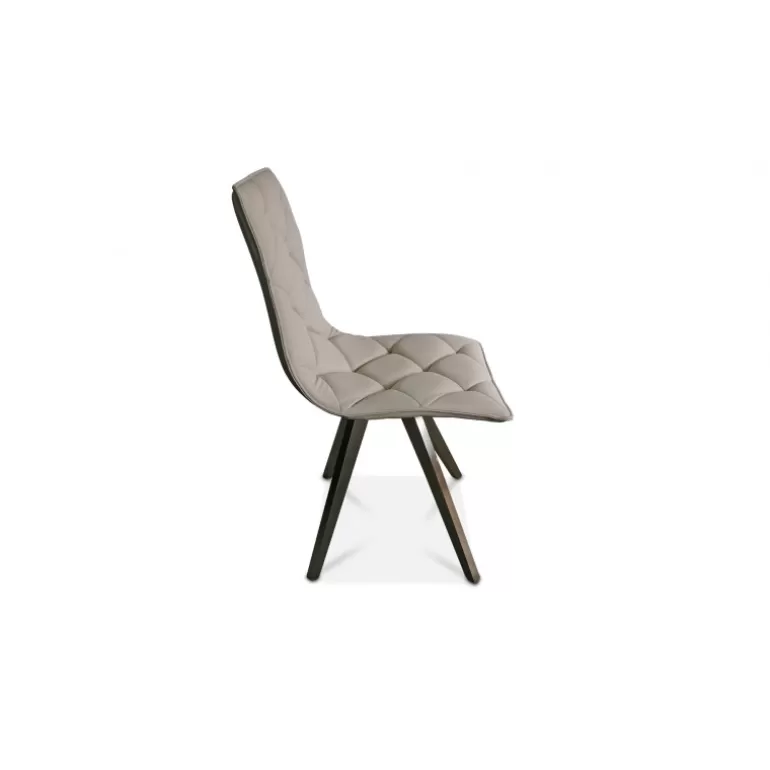 Chaise capitonnée en simili pieds métal brosse - Solvig<Meubles Moss Clearance