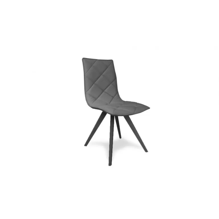 Chaise capitonnée en simili pieds noirs - Solvig<Meubles Moss Best