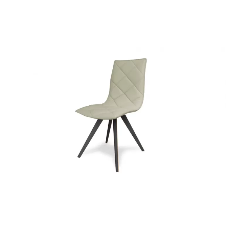 Chaise capitonnée en simili pieds noirs - Solvig<Meubles Moss Store