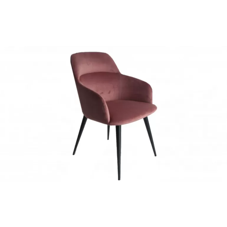 Chaise contemporaine en velours pieds noir - Lisbonne<Meubles Moss Online