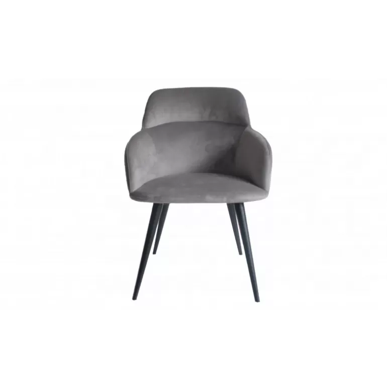 Chaise contemporaine en velours pieds noir - Lisbonne<Meubles Moss Shop