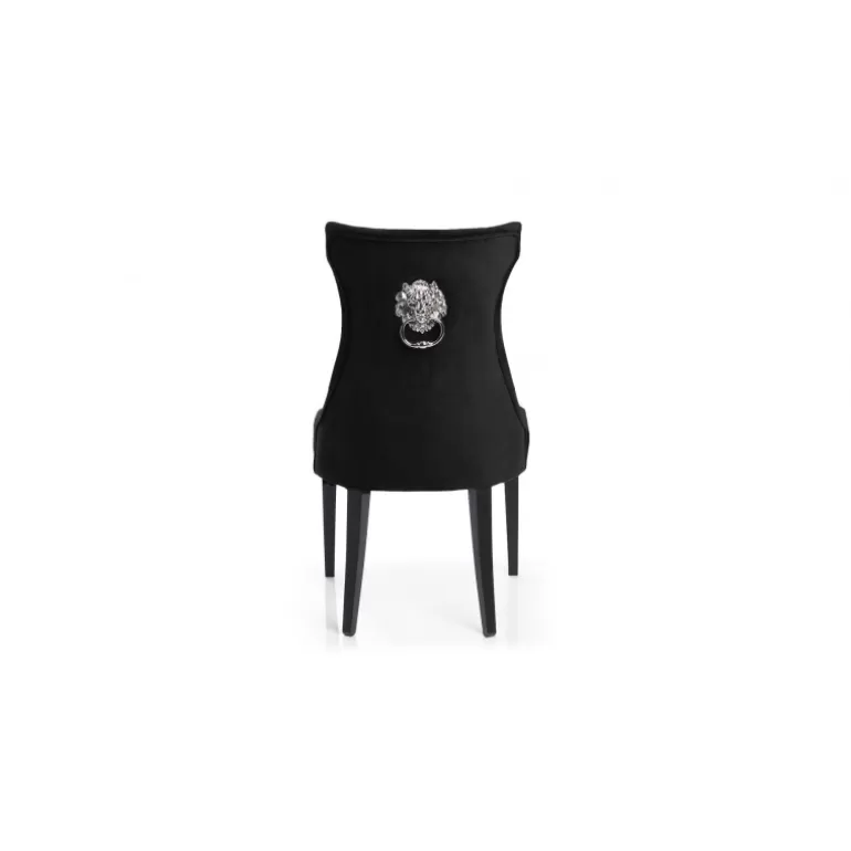 Chaise de salle à manger velours capitonnée strass et poignée Hades<Meubles Moss Outlet