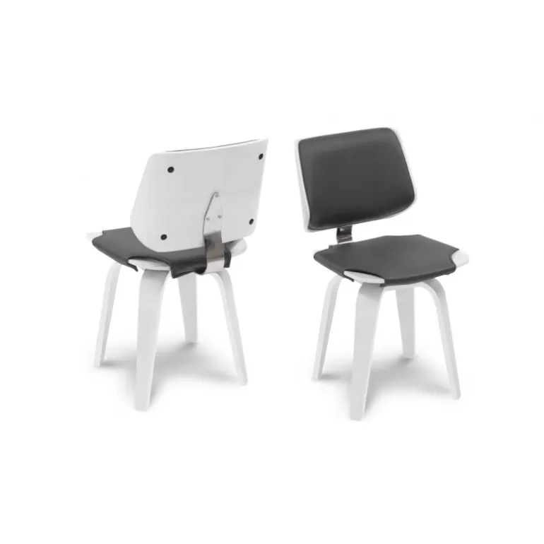 Chaise design pieds bois blanc - Hambourg - chaise bicolore<Meubles Moss Discount