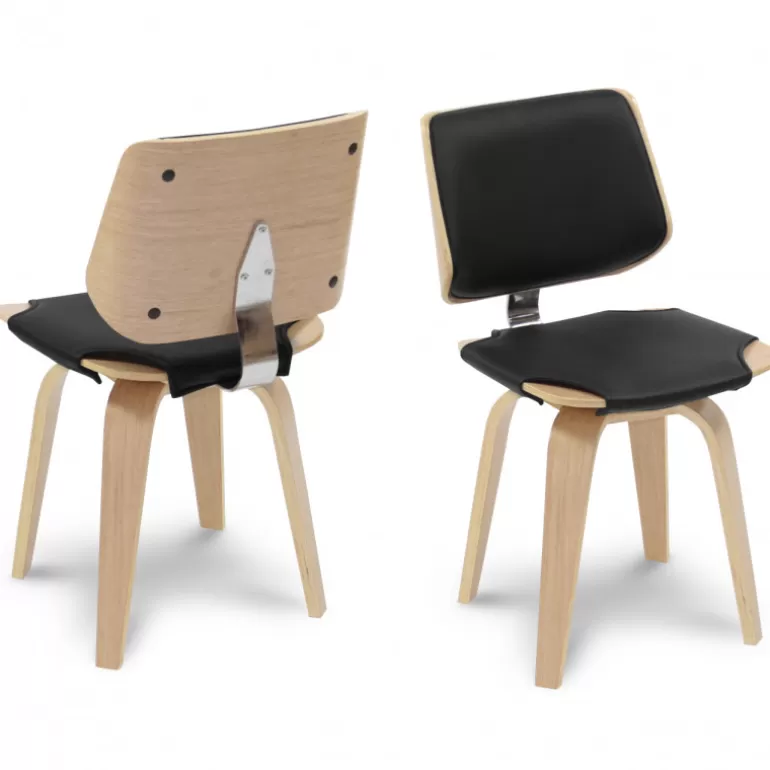 Chaise design pieds bois clair - Hambourg - chaise bicolore<Meubles Moss Cheap