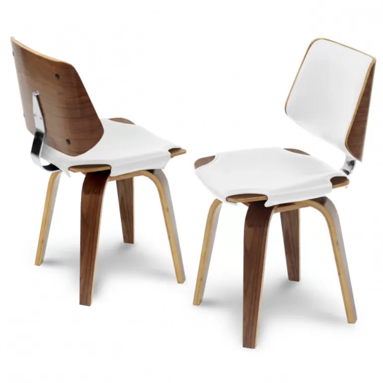 Chaise design pieds bois foncé - Hambourg - chaise bicolore<Meubles Moss Shop