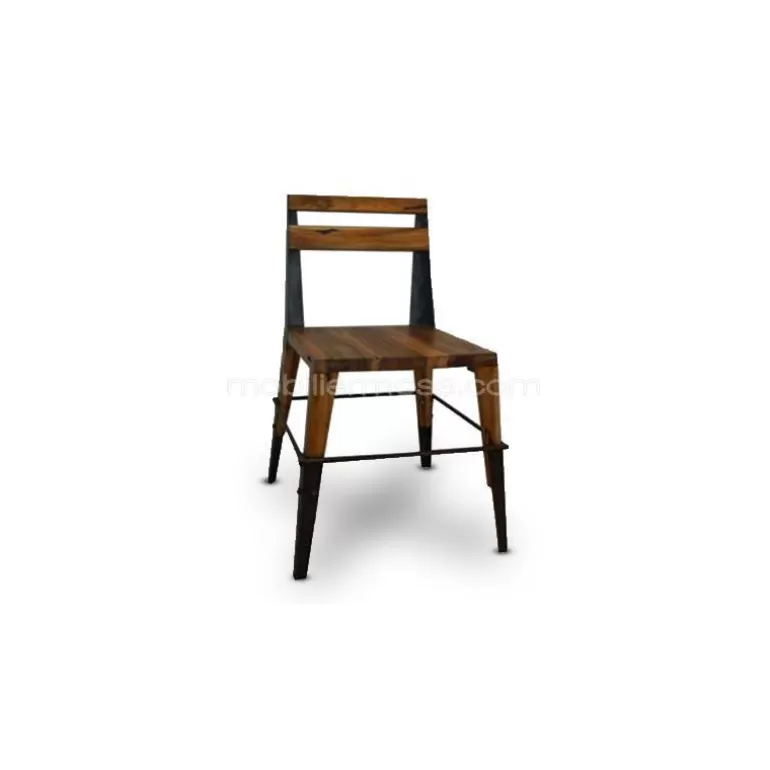 Chaise en bois et métal de style industriel - Plymouth<Meubles Moss Store