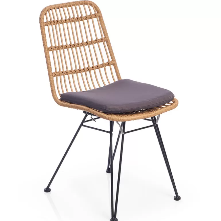 Chaise en rotin Intérieur / Extérieur + coussin - Lombok<Meubles Moss New