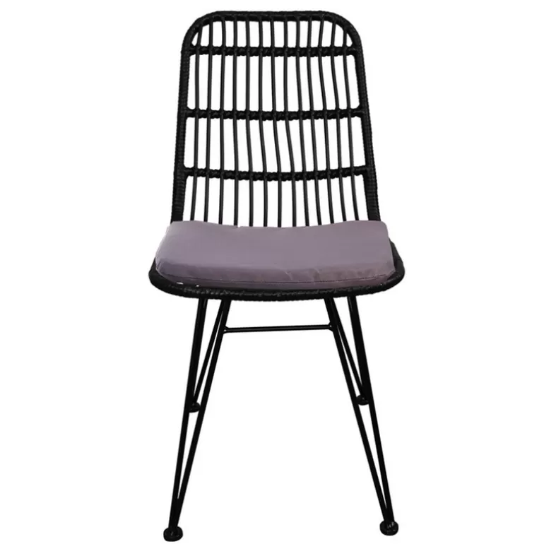 Chaise en rotin Intérieur / Extérieur + coussin - Lombok<Meubles Moss Online