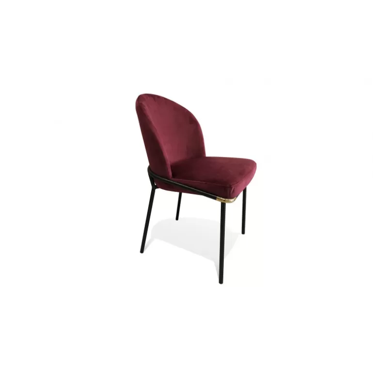 Chaise rétro à haut dossier en velours - Solange<Meubles Moss Cheap