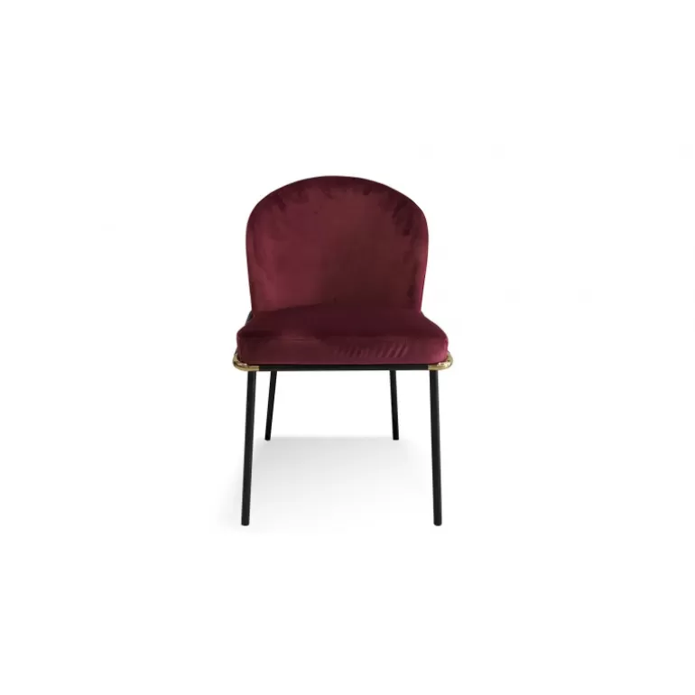 Chaise rétro à haut dossier en velours - Solange<Meubles Moss Cheap