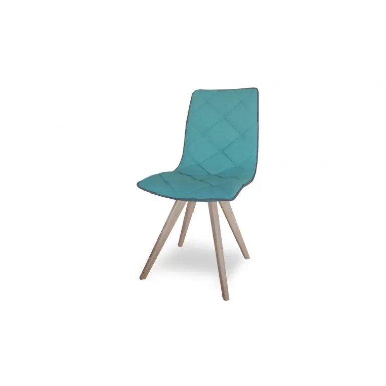Chaise scandinave tissu pieds bois - Solvig<Meubles Moss New