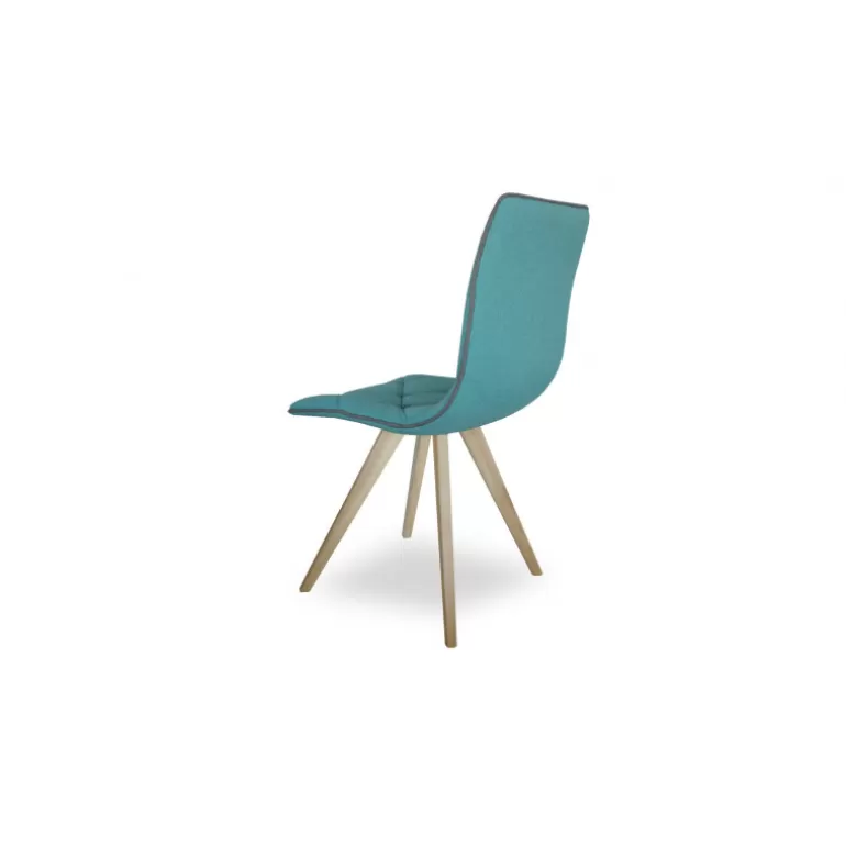 Chaise scandinave tissu pieds bois - Solvig<Meubles Moss New