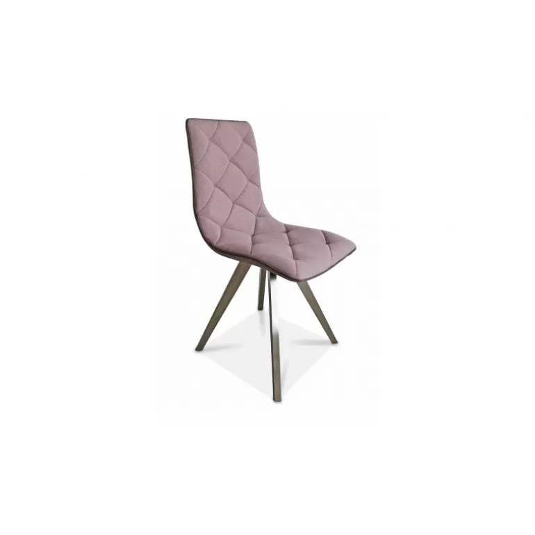 Chaise scandinave tissu pieds metal brosse - Solvig<Meubles Moss Clearance