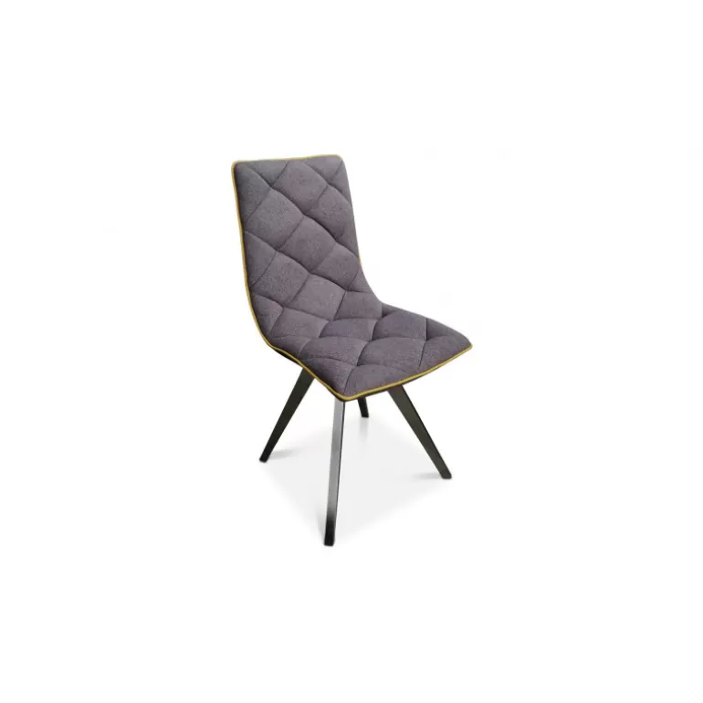 Chaise scandinave tissu pieds metal brosse - Solvig<Meubles Moss Online