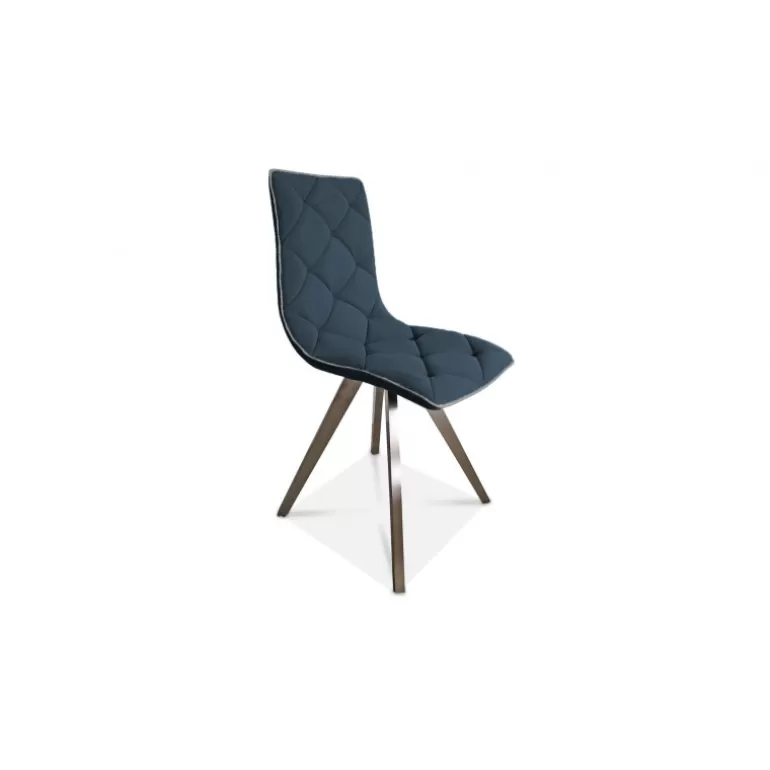 Chaise scandinave tissu pieds metal brosse - Solvig<Meubles Moss Fashion
