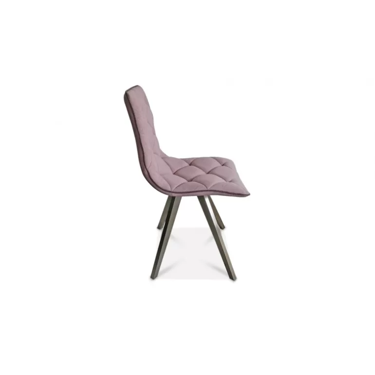 Chaise scandinave tissu pieds metal brosse - Solvig<Meubles Moss Clearance
