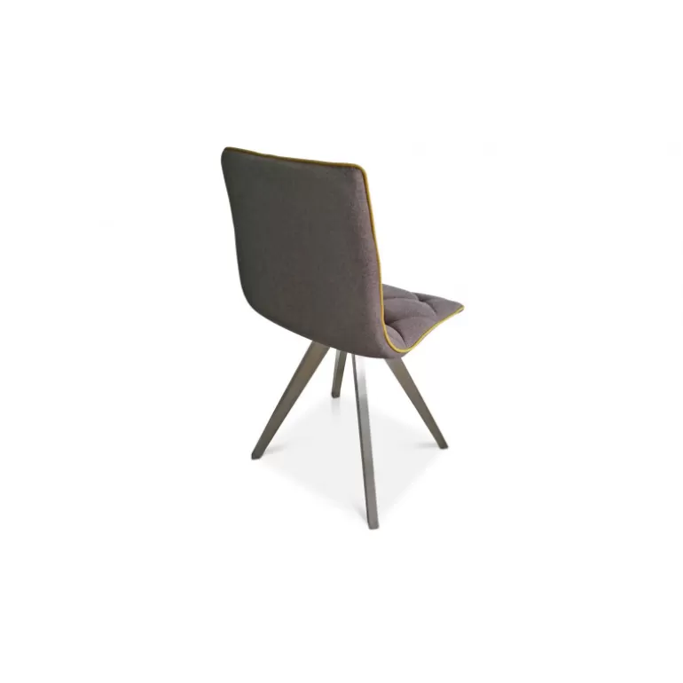 Chaise scandinave tissu pieds metal brosse - Solvig<Meubles Moss Online