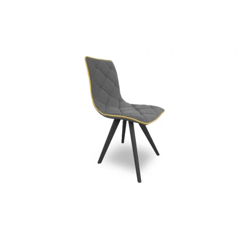 Chaise scandinave tissu pieds noir - Solvig<Meubles Moss Sale